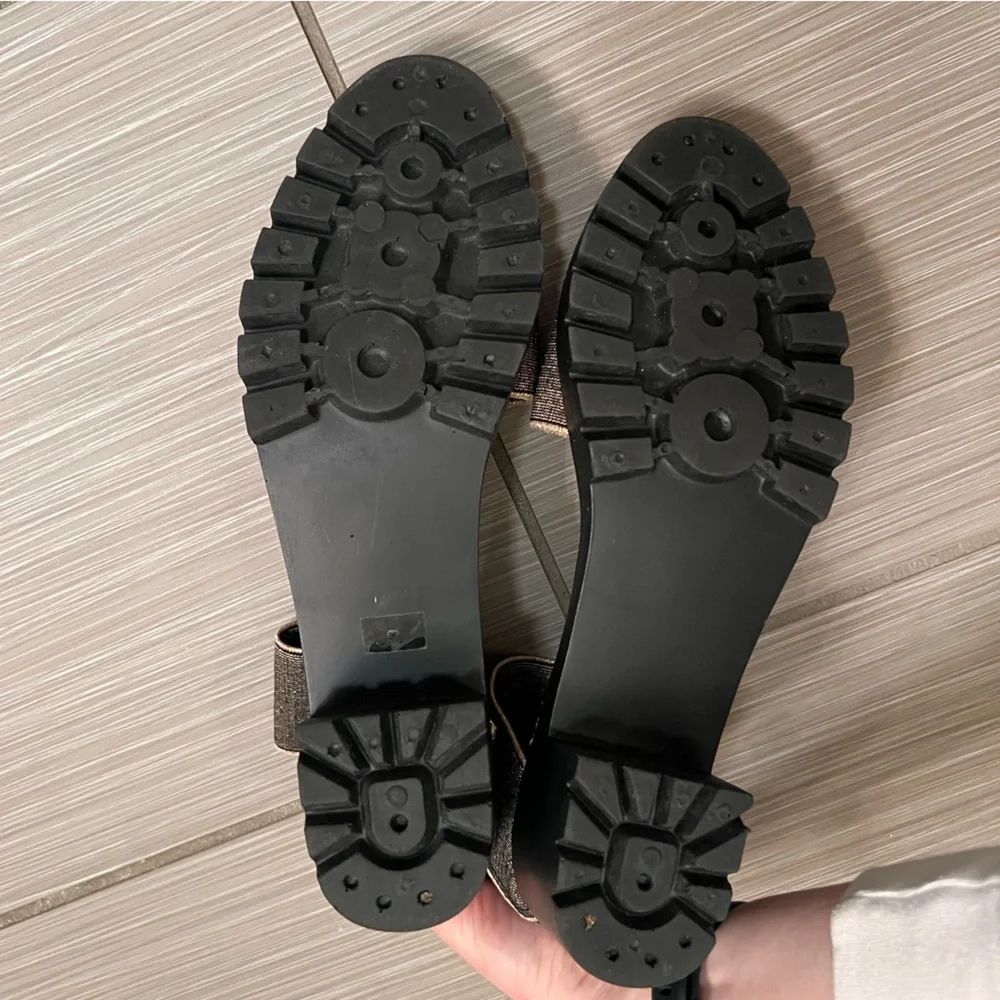 Charleston Shoe Company Monterey Gold Metallic Sandals comfortable comfy block - Picture 9 of 11